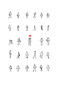 Des pas amoureux au coeur d'un dessin